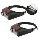 LED Head Lamp Visor Jeweler Magnifier Lighting Magnifying Glass Loupes-He.AU