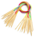 Knitting Needles Set Bamboo Circular Double Point Weaving Needles Smooth Kits