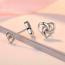 Female Imitation 925 Stunning sweet Heart Stud Earrings UK Womens Jewellery Y1Y9