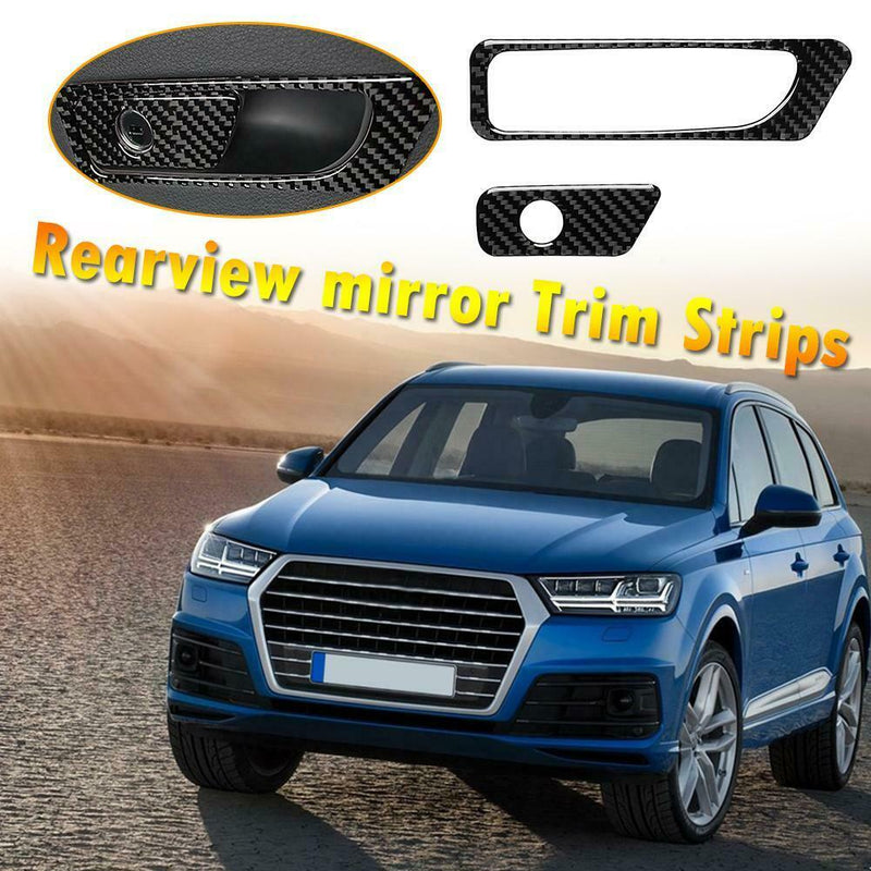 2pcs/set Carbon Fiber Glove Box Switch Frame Trim Kit for Audi Q7 SQ7 4M 16-19