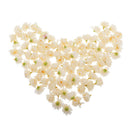 100 Artificial Daisy Flowers Flower Heads Bridal Clips Foral Craft DIY Beige