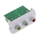 Easy Installation 3 RCA Wall Socket Module with Frame Solderless Type