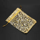 100pcs Champagne Eyelash Organza Drawstring Pouches Jewelry Party Wedding F A8Q5
