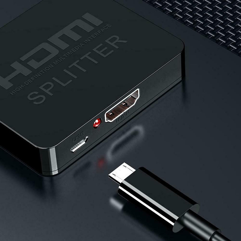 HW-HD102M HDMI Mini Splitter 1 Input 2 Output 4K x 2K Dual HDMI Adapter