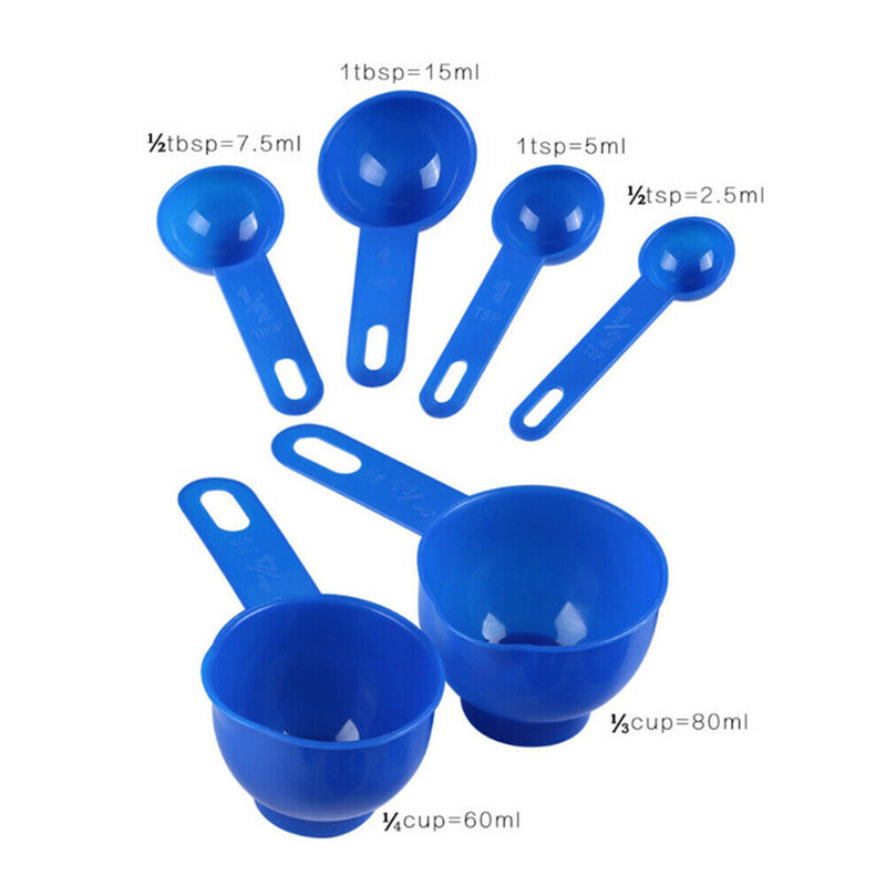 1 Set Measuring Spoon Plastic for Kitchen Baking Tool Spoon Blue Newest Useful