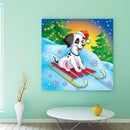 5D Full Drill Diamond Painting Kit Ski Dog Rhinestone Handicraft Mosaic