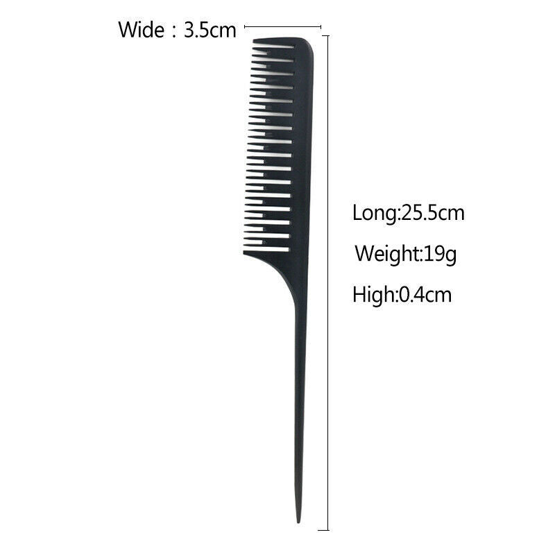 2x Professional Highlight Comb Foiling Hair Salon Dyeing Combs Brush Black