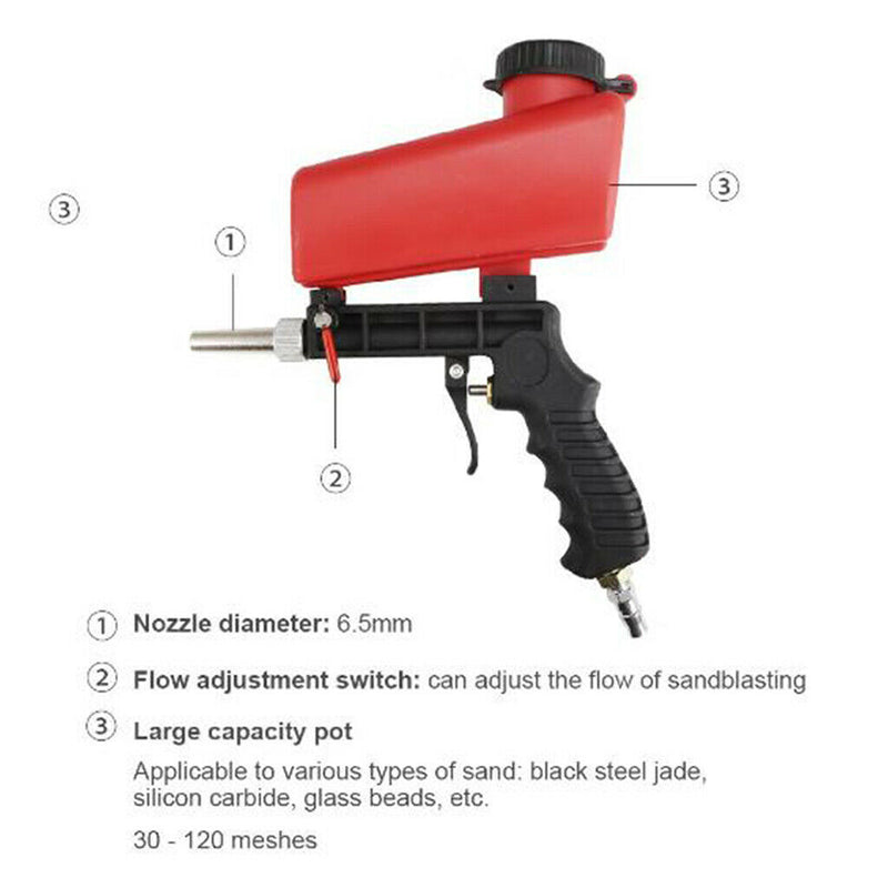 Sandblasting Pneumatic Sand Blasting Machine, Adjustable Nozzle, Lightweight