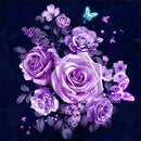 DIY 5D Diamond Embroidery purple rose full Round Diamond Painting Cross StitchLJ