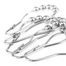 5pcs Stainless Steel Curtain Hooks Bath Rollerball Shower Curtains Glide Ri BX