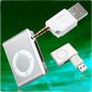 USB 2.0 to 3.5mm Adapter for iPod Shuffle 1st 2nd Generation Black