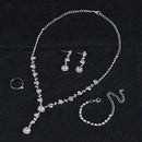 Fashion Women Rhinestone Crystal Earrings Necklace Bracelet Wedding Jewelry Set