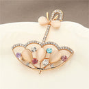 Opal And Rhinestone Umbrella Brooch Pin Cute Korea Style Brooches For Women FT