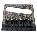 Black Print Electric Guitar Bridge Plate for Humbuckers with Screws and Wrench