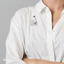 Creative Measuring Tape Brooch Badge Backpack Jacket Jewelry Gift (White) A