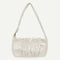 Women Candy Tote Bag Pleated PU Shoulder Portable Underarm Handbag (Beige)