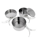 4pcs Outdoor Camping Cookware Portable Cooking Pot Pan Set for Picnic Hiking