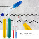 9 in 1 Thread Cutter Seam Ripper Stitch Unpicker with Plastic Scissors Kit A