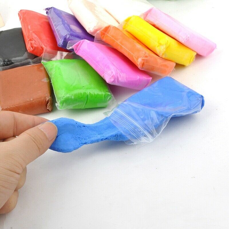 12 Color/Set Light Clay Diy Dry Polymer Plasticine Modelling Clay Super Lig W2L1