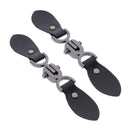 Pair of PU Leather Snap Toggle Closure Toggle Buttons with Metal Buckle Clip for