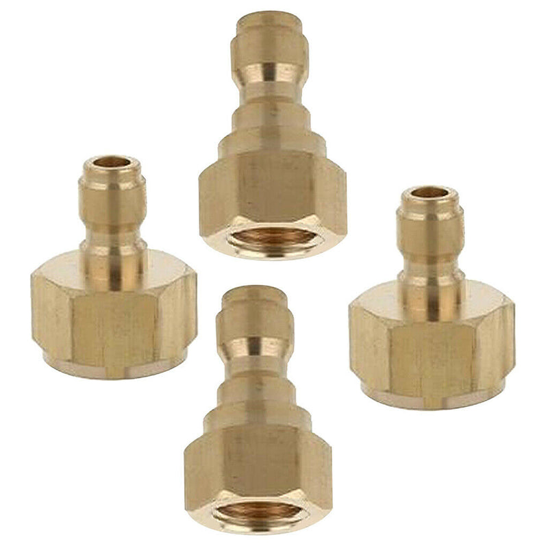 4pcs Brass High Pressure Washer Garden Hose Connectors M22 Male & M22 Female