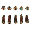 5x Copper Nepal Handmade Buddha Beads for DIY Jewelry Making Craft 1.7x0.6cm