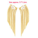 Tassel long Rhinestone Earrings Elegant Stud Women's Fashion Ear Drops Jewelry