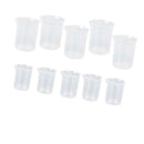 10pcs 150ml 250ml Graduated Beaker Transparent Measuring Mug Plastic Set