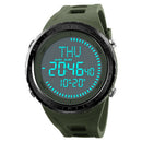 Skmei Men'S Watch Compass World Time Week Date Stopwatch Chronograph Led Di H1J1
