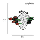 Creative Heart Rose Flower Pins Brooches Clothes Lapel Jacket Badges Decor