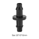 100pcs 1/4 Inch Straight Barbed Double Way Joint Drip Irrigation Connector