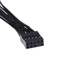 9Pin HD Audio 1 to 2 Port Multiplier Y Splitter Male to Female Extension Cabl ME
