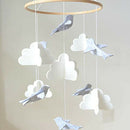 Baby Crib Mobile Birds & Clouds Felt Nursery Ceiling Decoration for Girls & C8T3