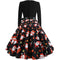 Christmas Retro Round Neck Printed Long Sleeve Swing Dress