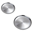 2x Stainless Steel Round Without Lid Serving Dish Platter Kitchen Buffet