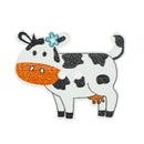 50pcs wooden button cute cow pattern scrapbook craft buttons garment accessory #