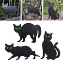Pack of 3 Reflective Eyes Garden Scare Black Cats Deterrent Silhouette