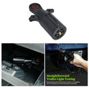 7-Way Blade Trailer Light Wiring Circuit Tester Round Adapter Pin Plug RV