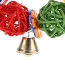 10 Balls Colorful Parrot Toys Vine Bell Climbing Chew Hanging Decor Bird Toys