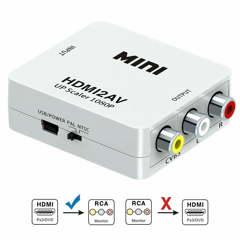Mini 1080P HDMI Composite to RCA Audio Video AV CVBS Converter Adapter For TV ï¼W