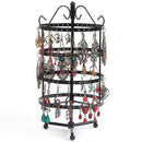 144 Holes 4 Tiers Round Rotatable Earrings Women Jewelry Stand Rack (Black)