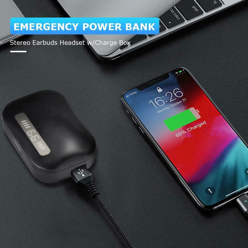 T10B TWS Wireless Bluetooth Stereo Earphones with Digital LED Charging Case