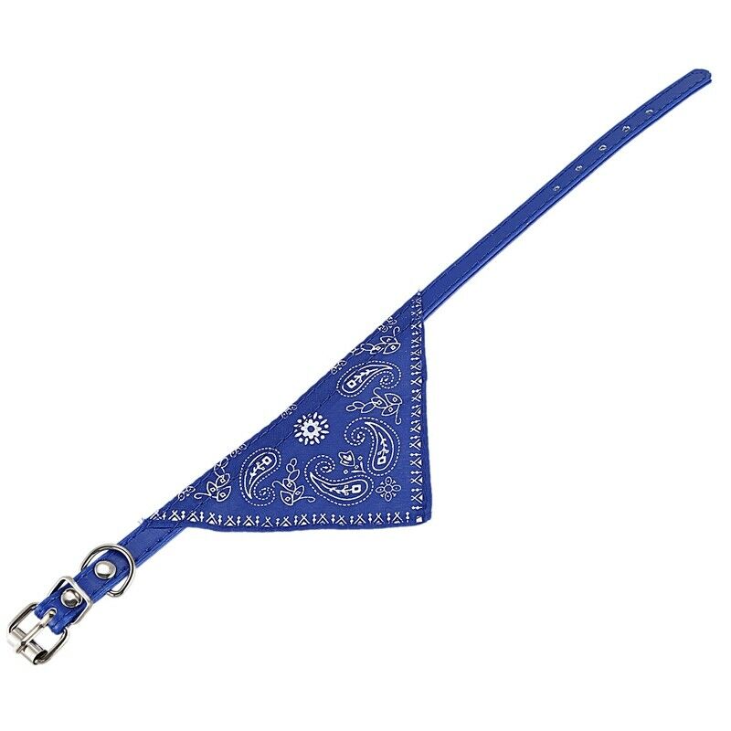 Adjustable Pet Dog Collar Cat Neck Scarf Bandana Collars Blue L8Y5