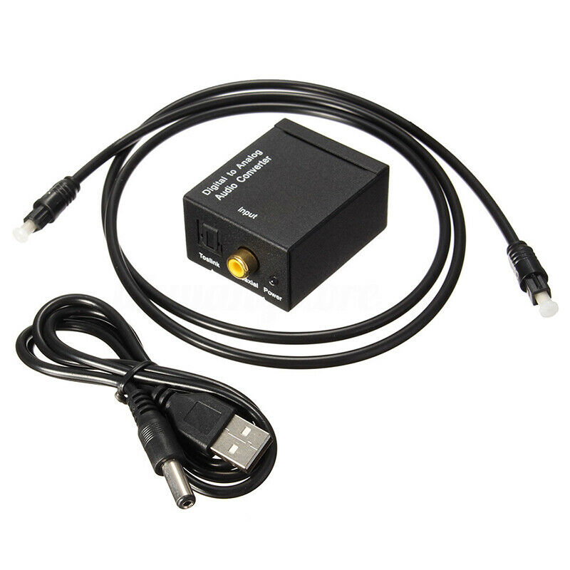 Digital Optical Coaxial Toslink Signal to Analog Audio Converter Adapter RC Q2X4