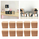 Wooden Cubes, 10 Pieces Natural Square Wooden Blocks Unfinished Craft, Wooden