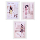 3Pcs Fashion Art Oil Painting Canvas Picture Girl Wall Home Decor 40x60cm
