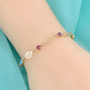 Fashion Women Elegant Crystal Rhinestone Leaf Chain Bracelet Bangle Jewelry Gift