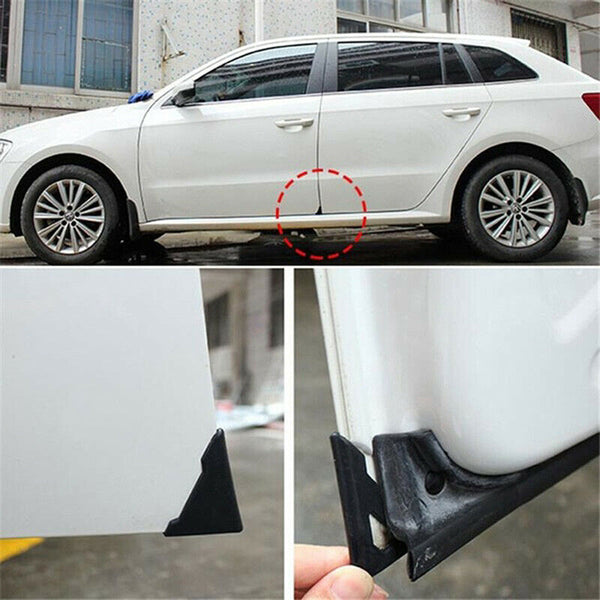 2PCS Car Door Corner Cover Silicone Mouldings Crash Protection Protector Bla Ew