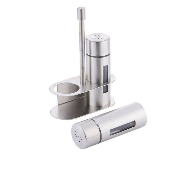 1 Set Spice Pepper Shakers Sugar Salt Condiment Tins Oil Bottle Stainless S L5D2