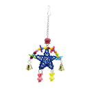 Parrot Rattan Star Shaped Chewing Toys Birds Swing Toys with Metal Bells Hanging